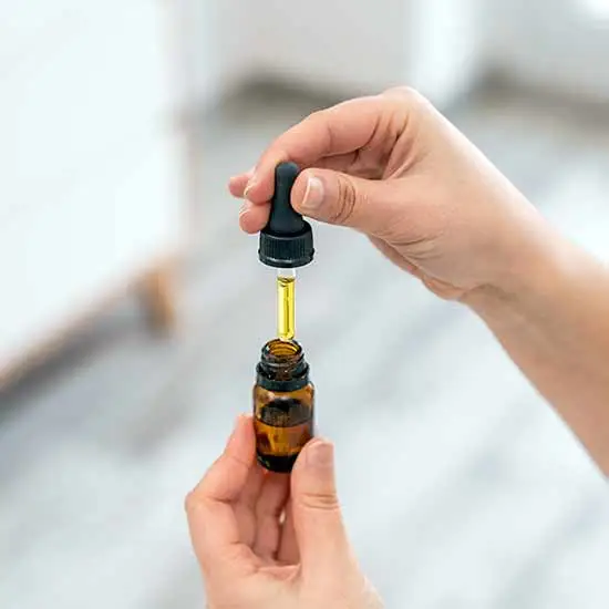 A cannabis oil tincture with dropper