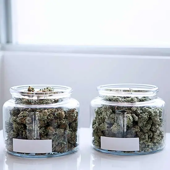 Two jars of cannabis flower. Cannabis legalization has vastly helped medicinal users.