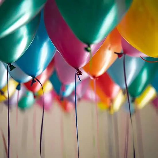 Balloons for a party event on national ice cream day