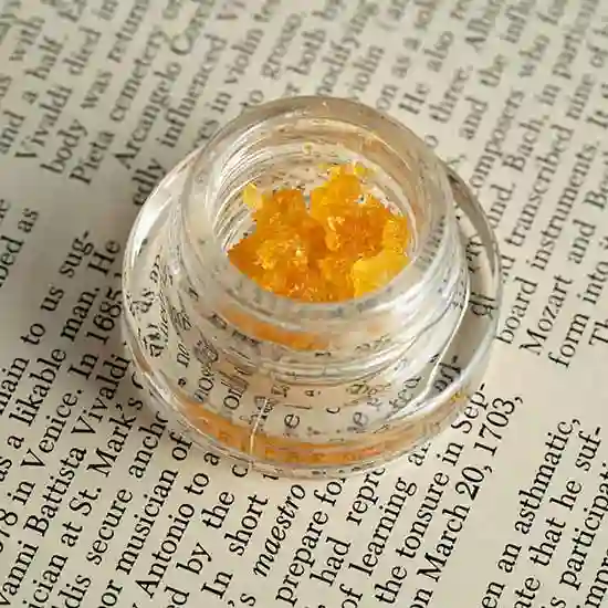 Cannabis concentrate in a small jar