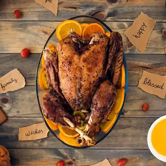 7 Engines Thanksgiving recipes - Cannabis infused Turkey on tablle