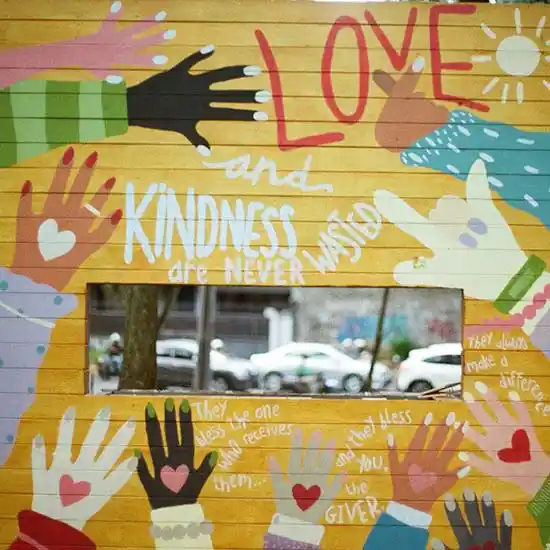 Love and kindness sketches with multiple hands on World Kindness Day